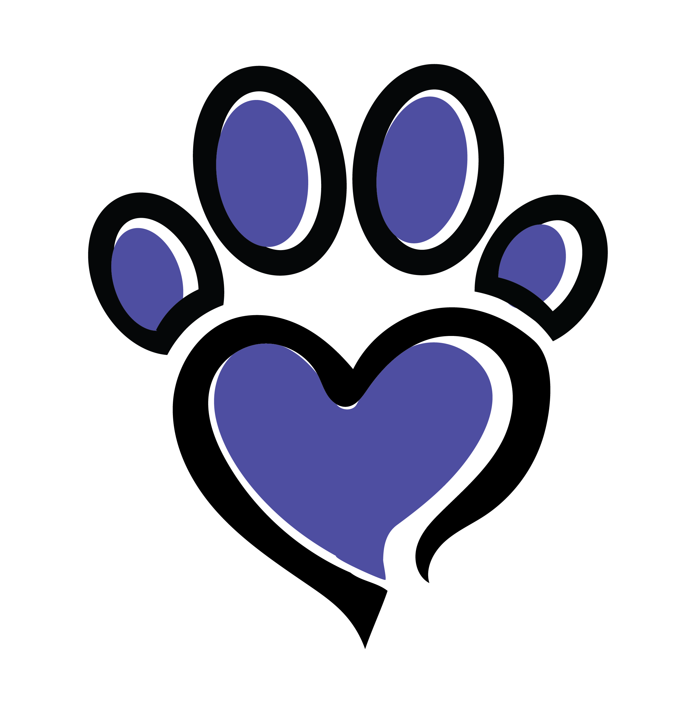 PupStyles Logo purple Heart-shaped animal paw